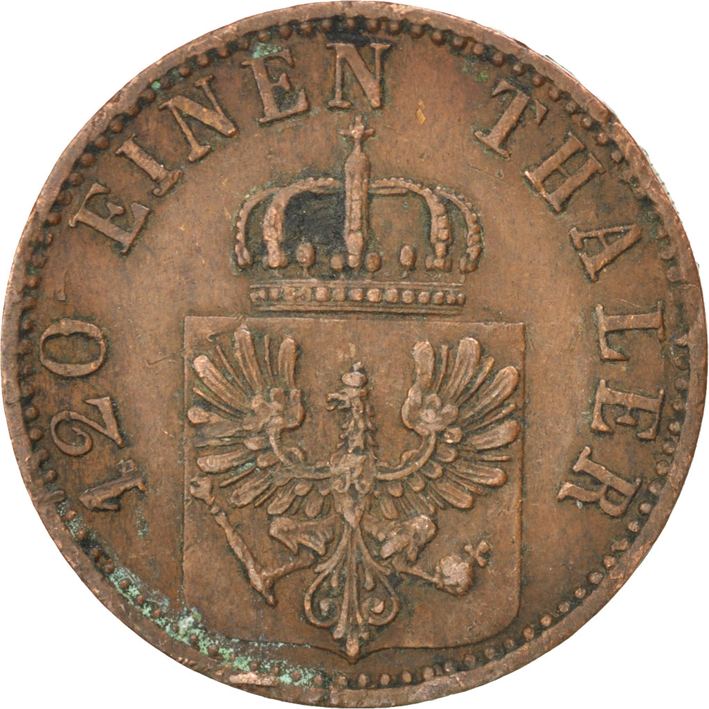 Moneta, Stati tedeschi, PRUSSIA, Wilhelm I, 3 Pfennig, 1868, Wroc?aw, MB+, Rame