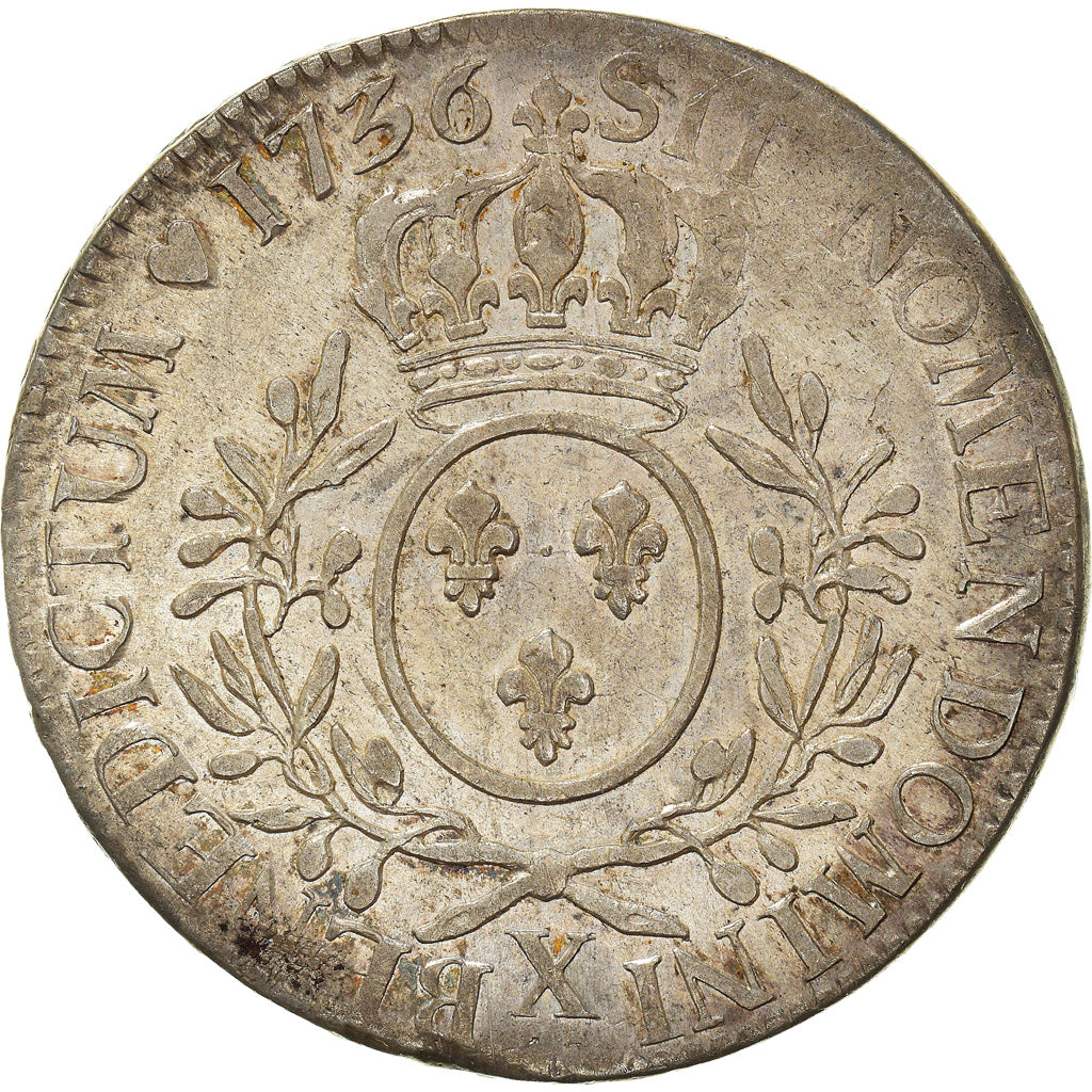Coin, France, Louis XV, Écu aux branches d'olivier, Ecu, 1736, Amiens