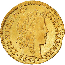Francia, Louis XIV, Louis d'Or, Louis d'or à la mèche longue, 1653, Dijon