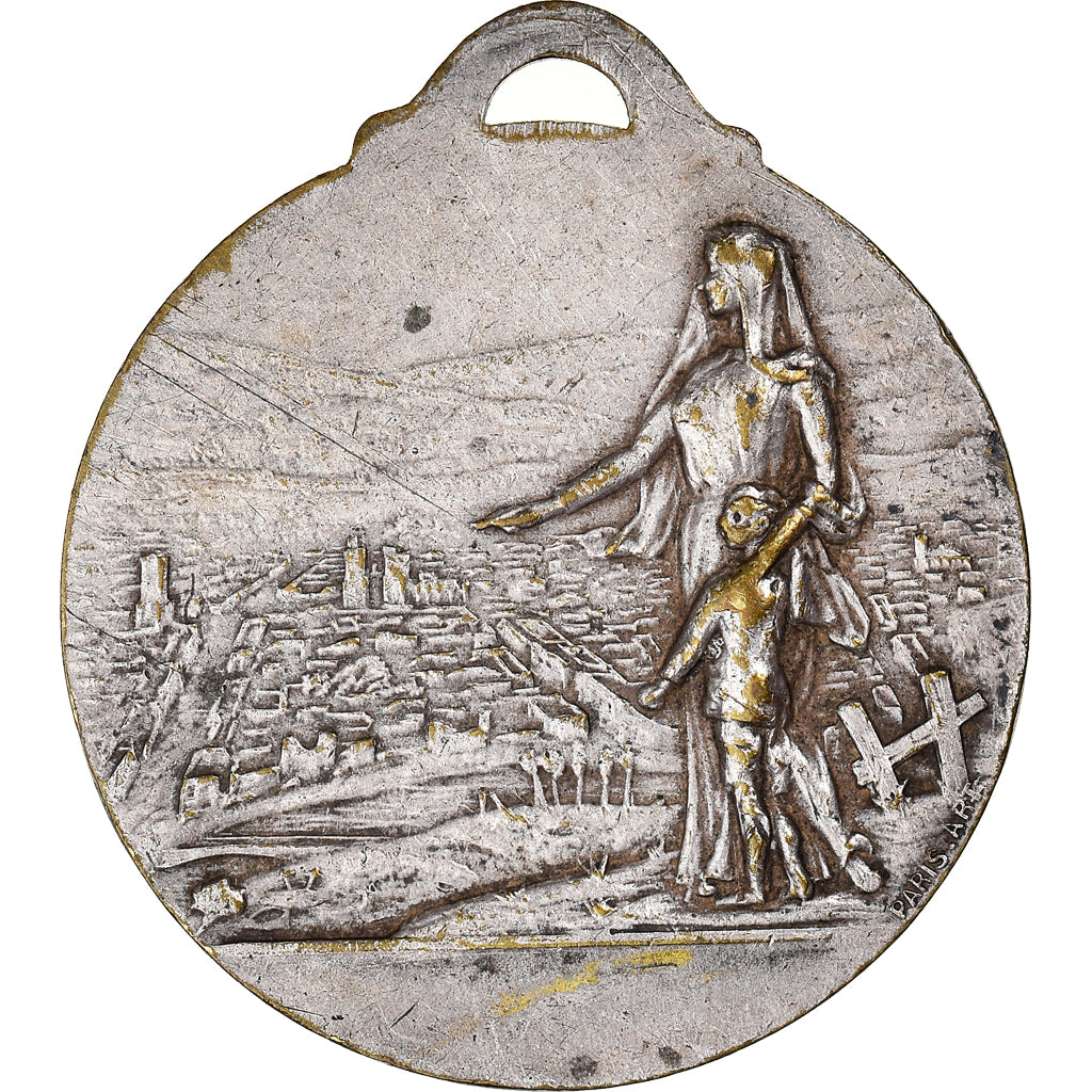 Francia, medalla, Art Nouveau, Liberatum, WAR, 1919, Laurens, MBC, Bronce