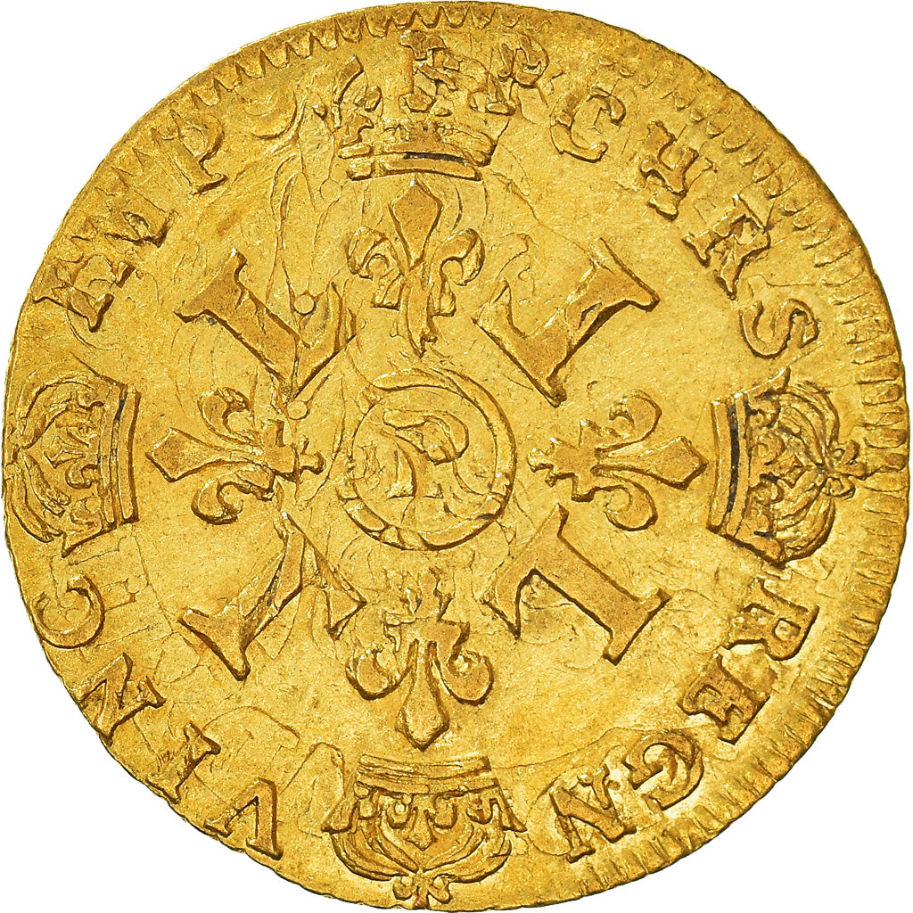 France, Louis XIV, 1/2 Louis d'or aux 4 L, 1694, Dijon, Reformed, Gold