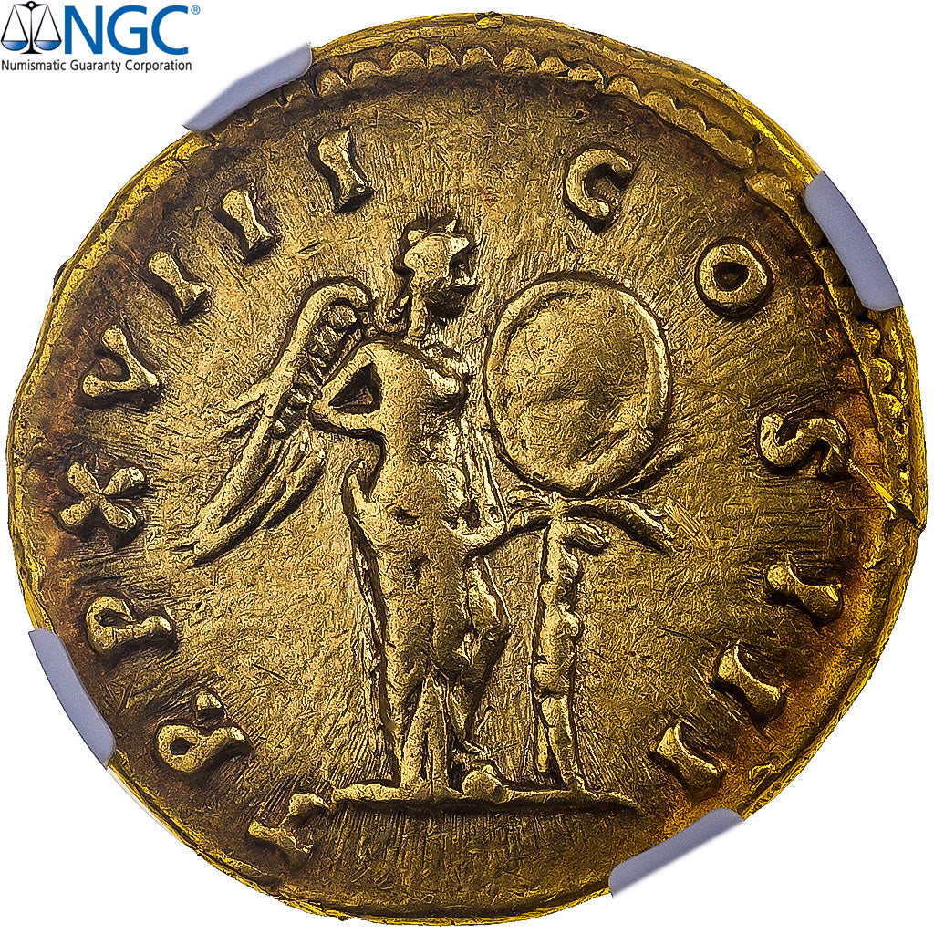 Marcus Aurelius Aureus 163-164 Rome Gold NGC Ch VF 4/5-2/5 RIC:116