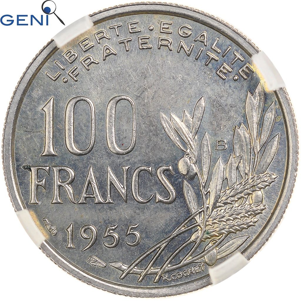 Frankreich, 100 Francs, Cochet, 1955, Beaumont - Le Roger, Kupfer-Nickel, GENI