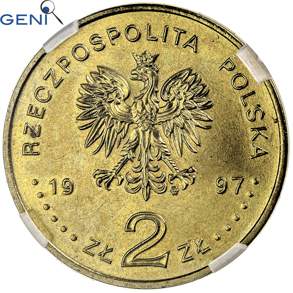 Poland, 2 Zlote, Stephen Báthory, 1997, Warsaw, Brass, GENI, MS65, KM:325