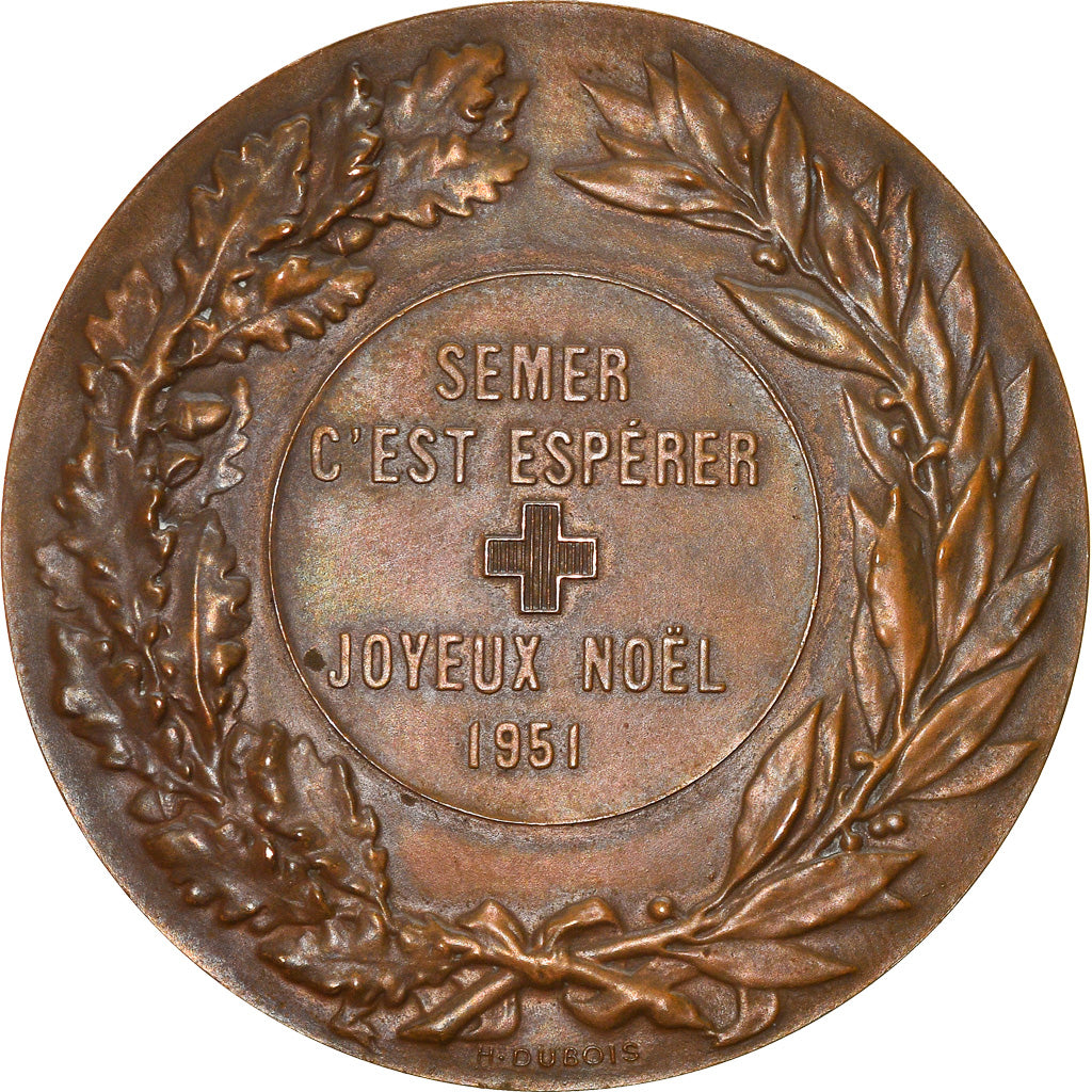 France, Médaille, Agriculture, Semer, C'est Espérer, Joyeux Noël, 1951