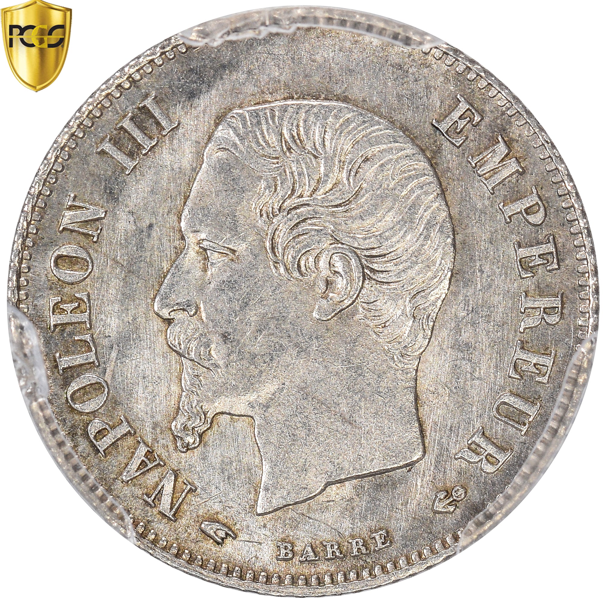 Francia, Napoleon III, 20 Centimes, 1858, Paris, Argento, PCGS, MS64