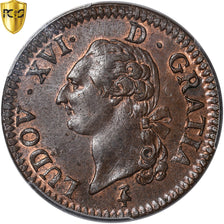 France, Louis XVI, Sol, 1791, Paris, Copper, PCGS, MS63BN, Gadoury:350, KM:578.1