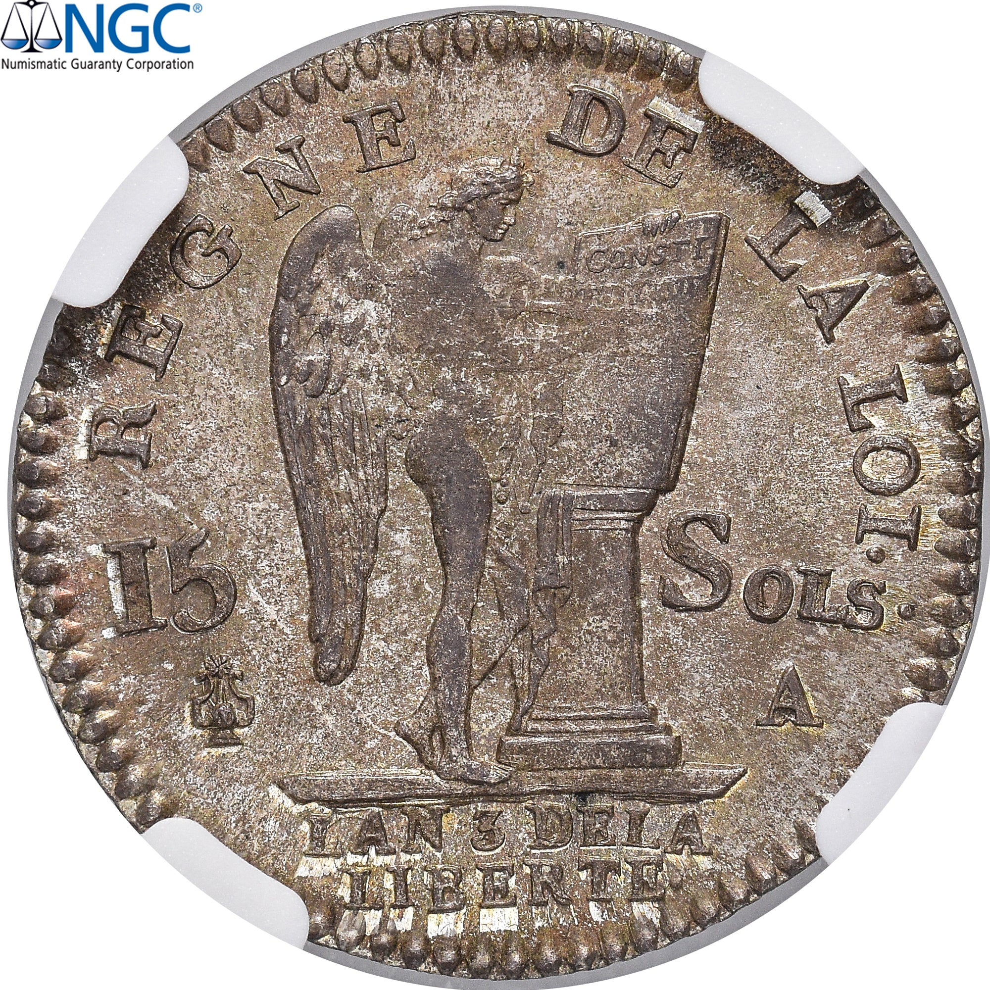 France, Louis XVI, 15 sols françois, 1791, Paris, 2nd semester, Silver, NGC