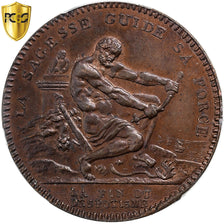 França, 2 Sols, Monneron à l'Hercule, 1792, Birmingham, TOP POP, Bronze, PCGS