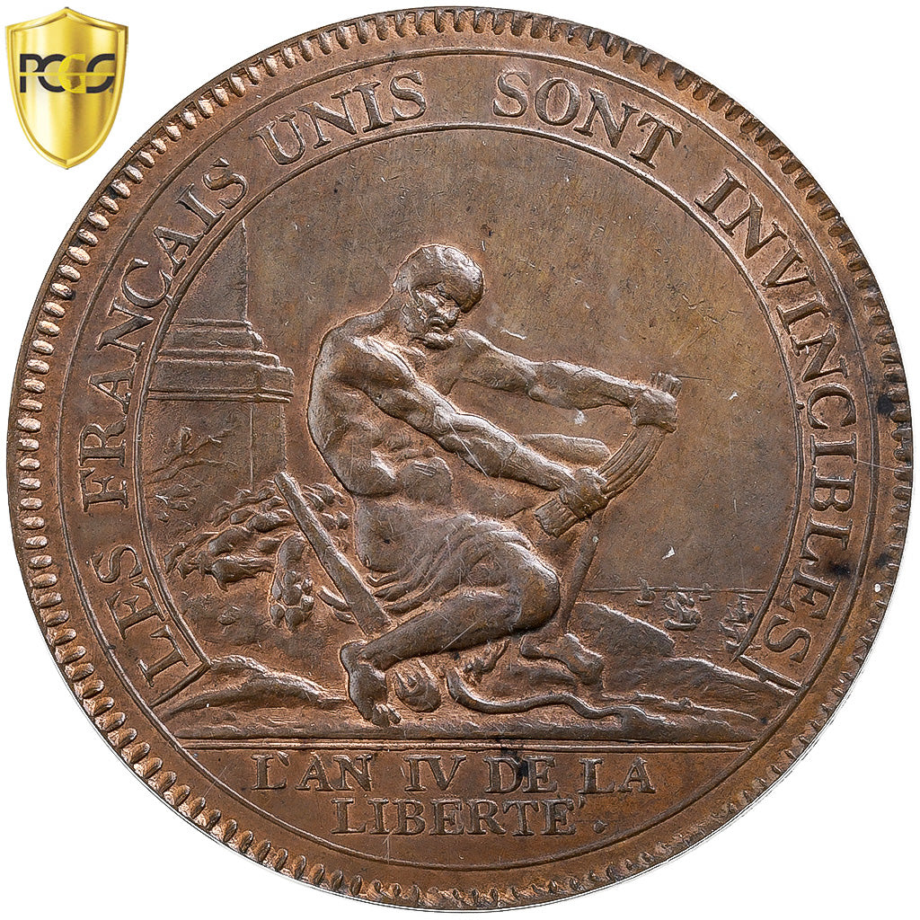 France, 5 Sols, Monneron à l'Hercule, 1792, Birmingham, TOP POP, Pattern, Bronze