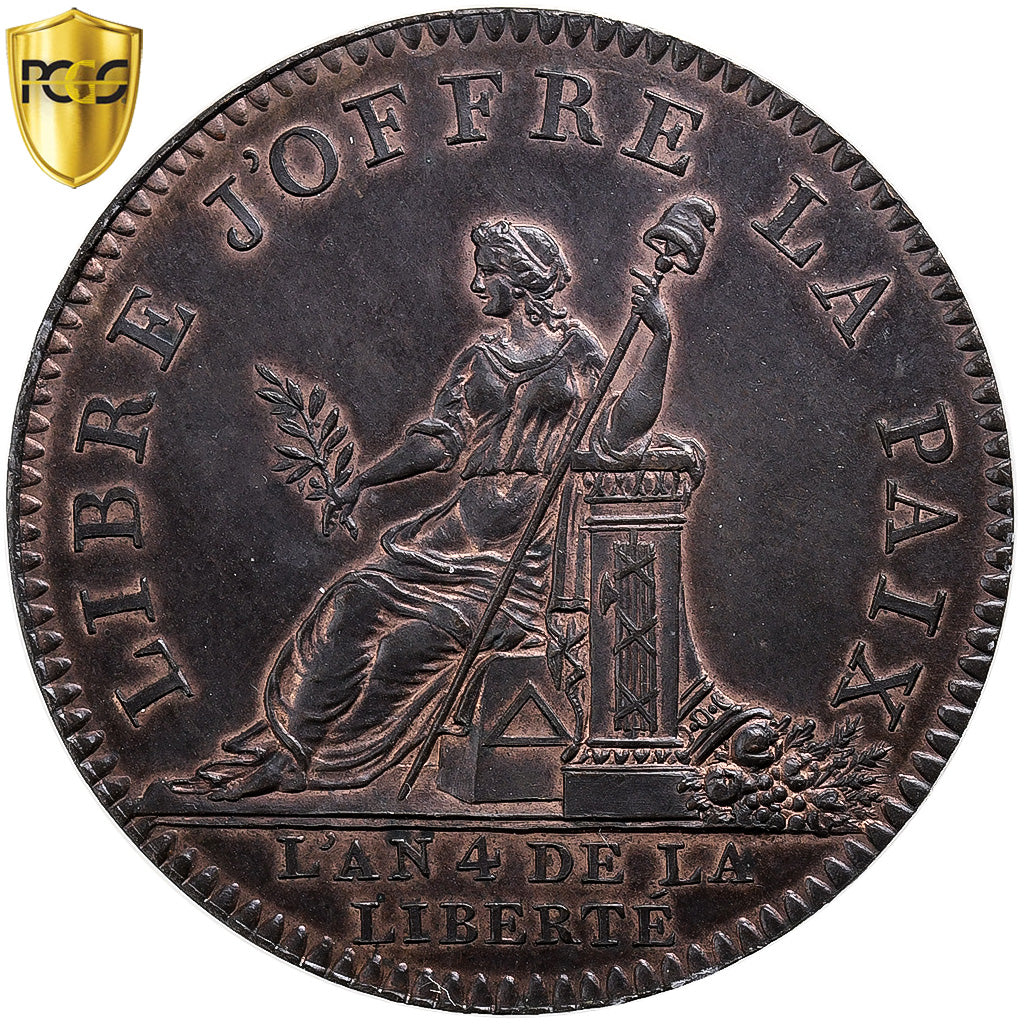 Frankrijk, Essai de 5 Francs à la Paix, 1792, TOP POP, Bronzen, PCGS, SP63BN