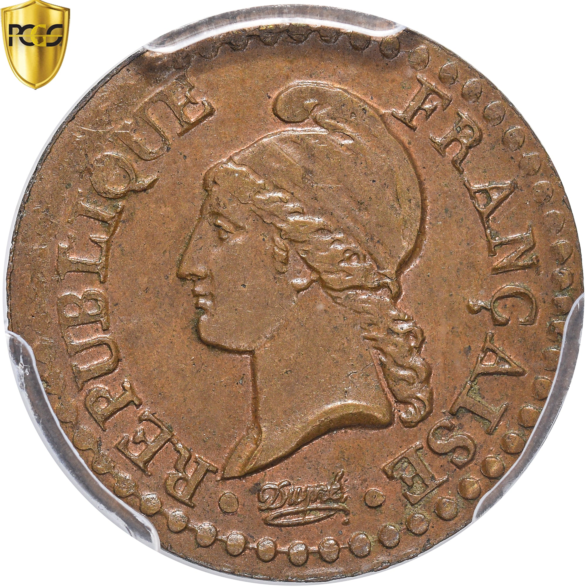 Francia, Centime, Dupré, An 7 (1799), Paris, Bronce, PCGS, MS63BN, Gadoury:76
