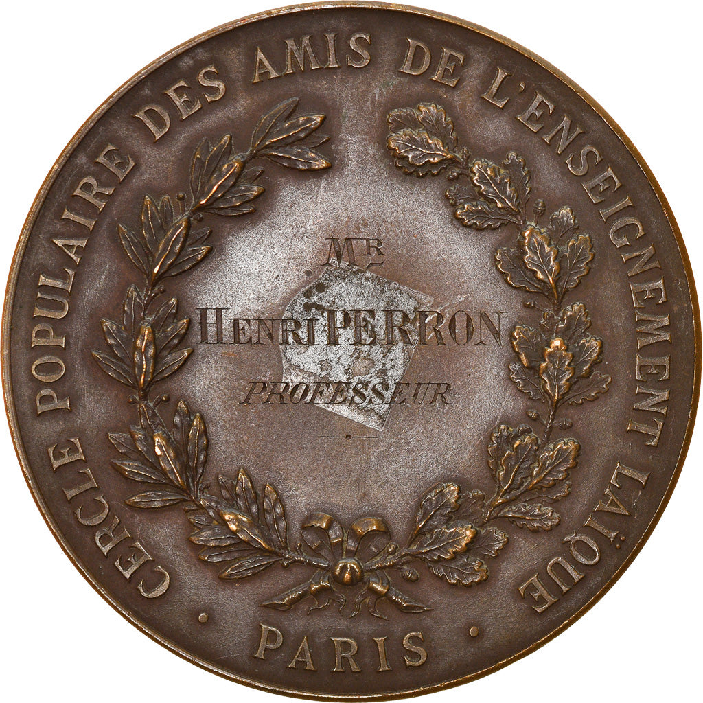 France, Médaille, Cercle Populaire des Amis de l'Enseignement Laïque, O.Roty
