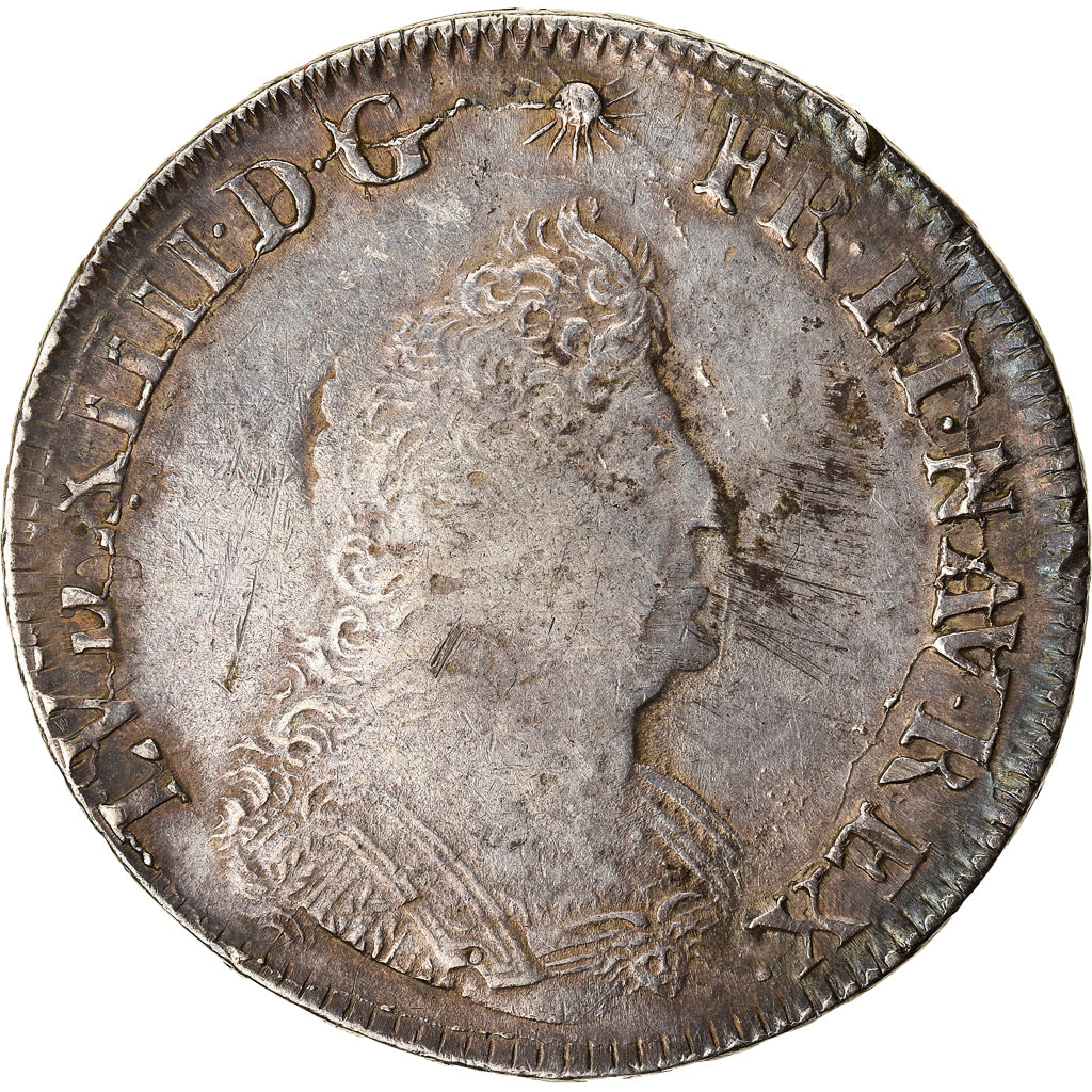 França, Louis XIV, 1/2 Ecu de Flandre aux palmes, 1693, Lille, reformed, Prata