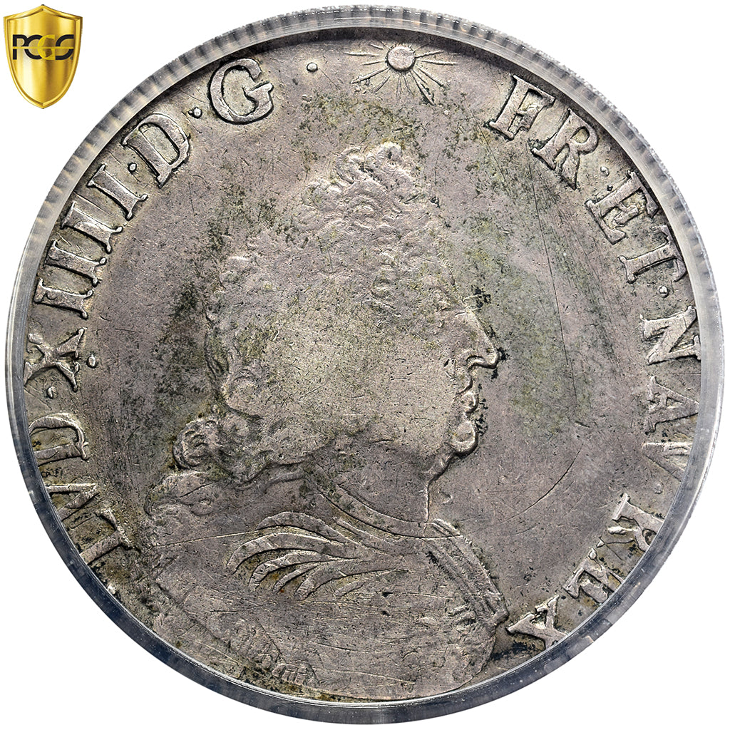 Francia, Louis XIV, Écu de Flandre aux insignes, 1702, Lille, réformé