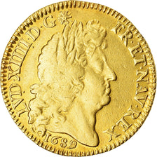 France, Louis XIV, Louis d'or à la perruque, 1689, Paris, 2ème semestre, Or