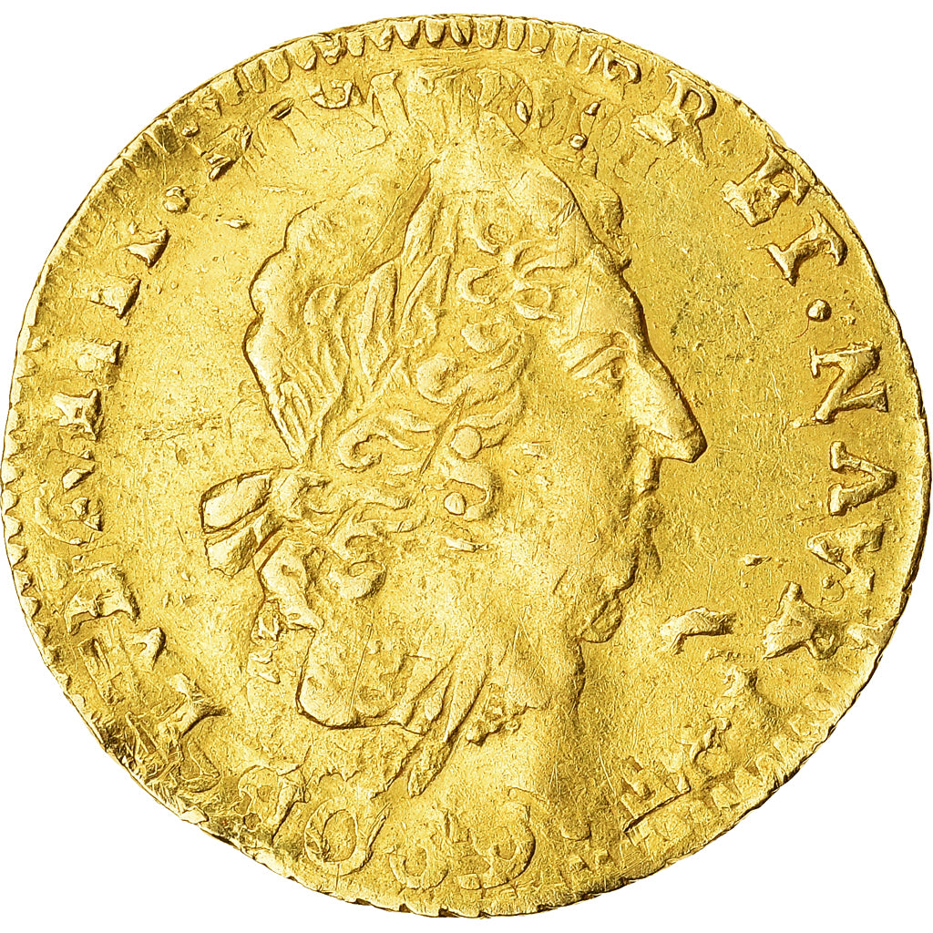France, Louis XIV, 1/2 Louis d'or aux insignes, 1705, Poitiers, reformed, Gold