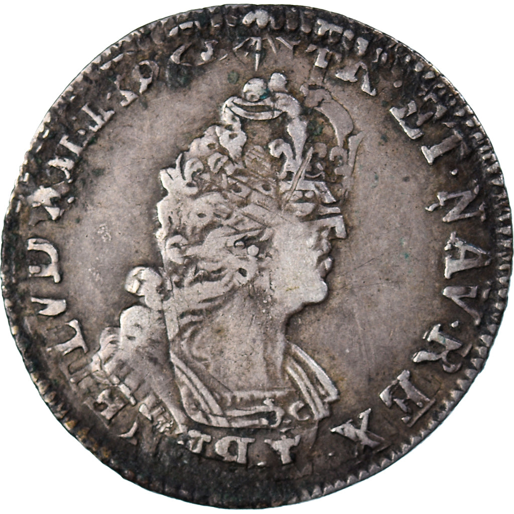 Frankreich, Louis XIV, 1/16 Ecu de Flandre aux palmes, 1695, Lille, réformé