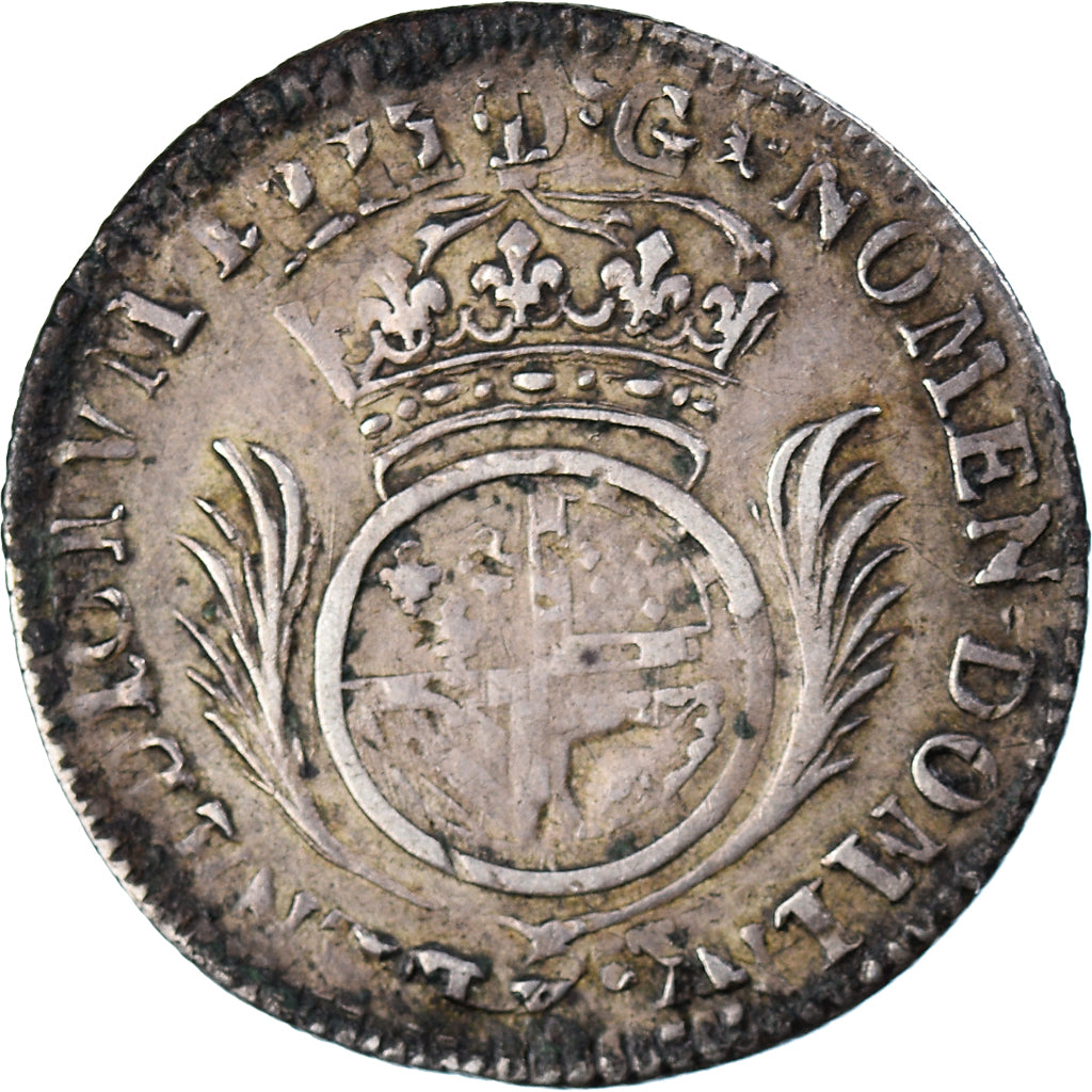 Frankreich, Louis XIV, 1/16 Ecu de Flandre aux palmes, 1695, Lille, réformé