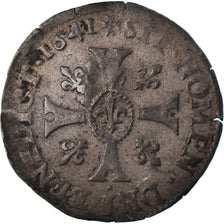 France, Louis XIII, 15 Deniers, 1641, Paris, Countermark, Billon, EF(40-45)