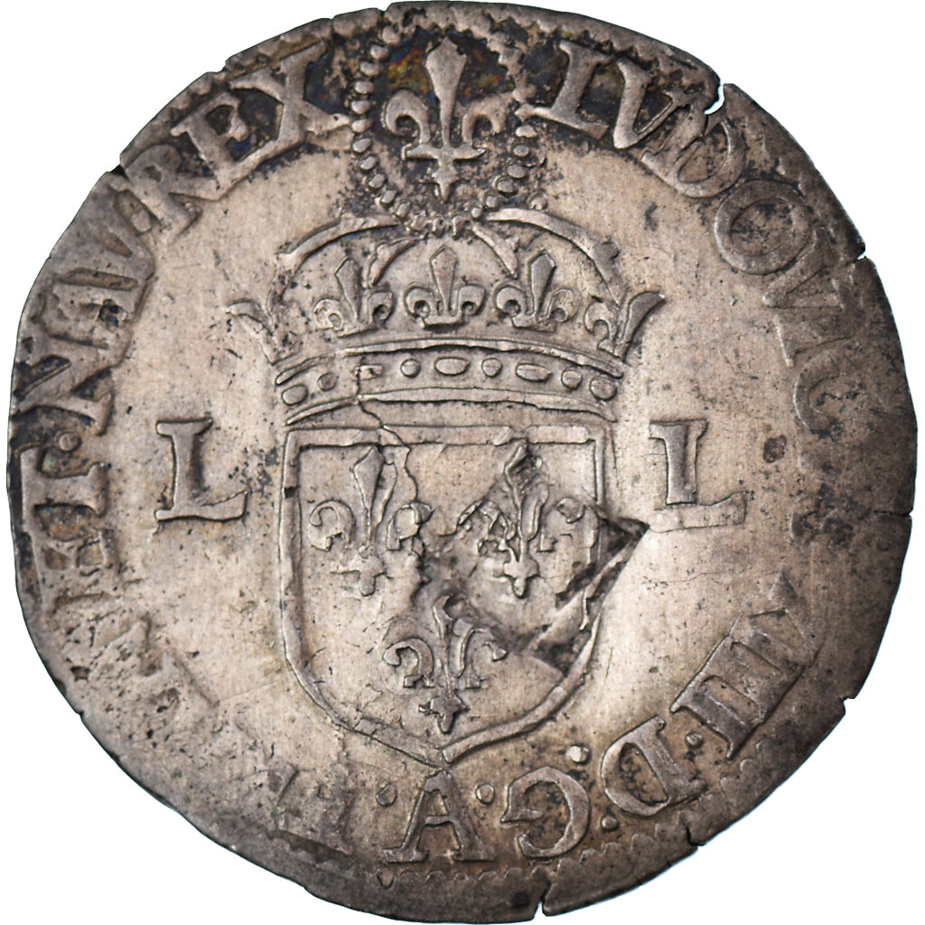 France, Louis XIII, 15 Deniers, 1641, Paris, Countermark, Billon, EF(40-45)
