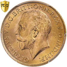 South Africa, George V, Sovereign, 1927, Pretoria, Gold, PCGS, MS65, Spink:4004