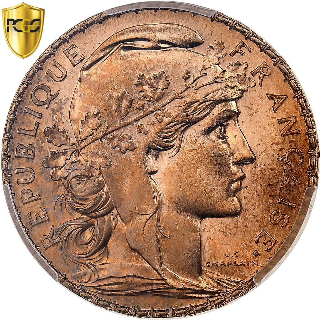 France, 20 Francs, Marianne, 1912, Paris, Or, PCGS, MS66, Gadoury:1064a, KM:857