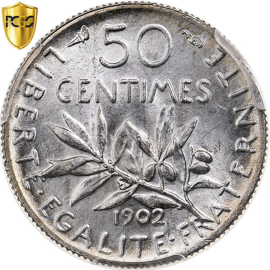 Coin, France, Semeuse, 50 Centimes, 1902, Paris, Collection Idéale, TOP POP