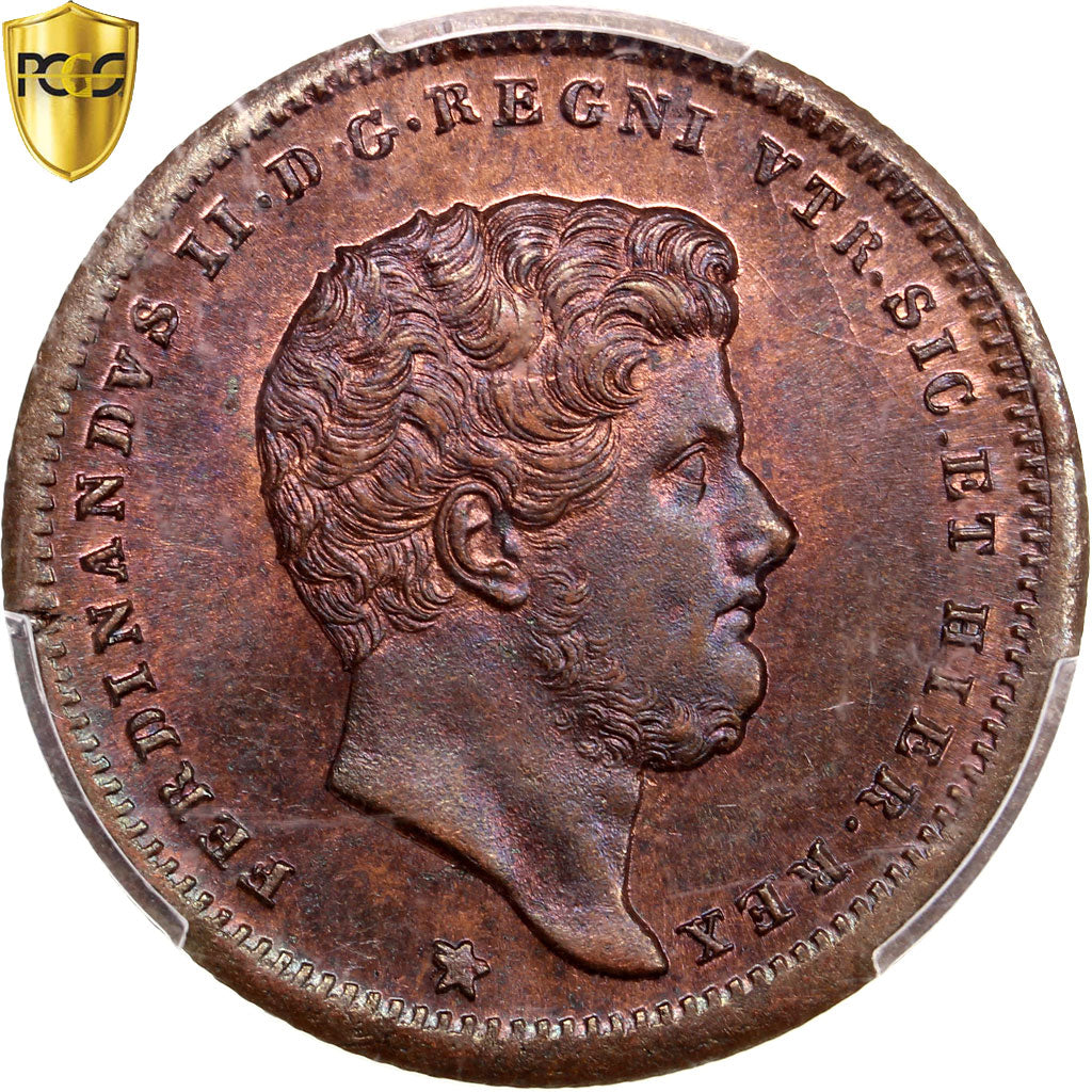 Kingdom of the Two Sicilies, Ferdinando II, 2 Tornesi, 1852, Naples, TOP POP