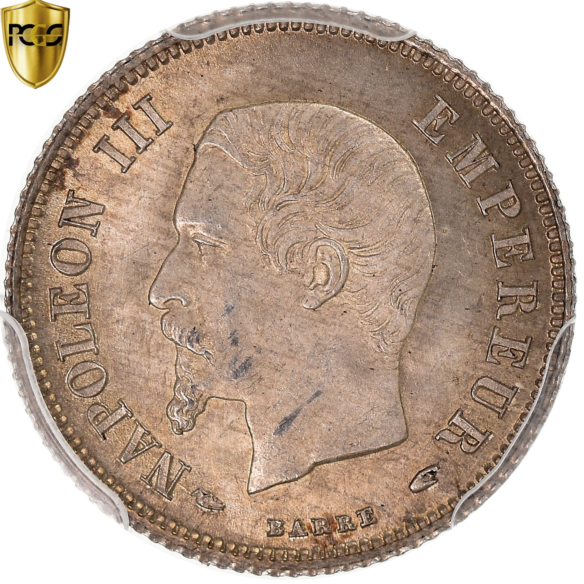 Francia, Napoleon III, 20 Centimes, 1853, Paris, Petite tête, Plata, PCGS