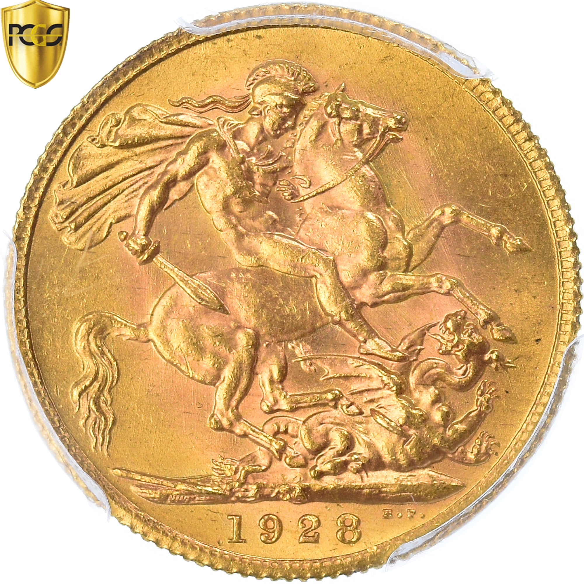 South Africa, George V, Sovereign, 1928, Pretoria, Gold, PCGS, MS64+, KM:21