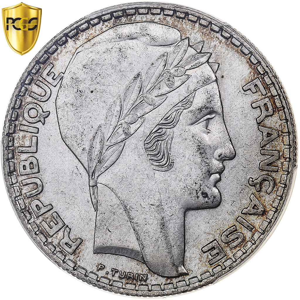 Coin, France, Turin, 20 Francs, 1938, Paris, PCGS, MS64, MS(64), Silver, KM:879