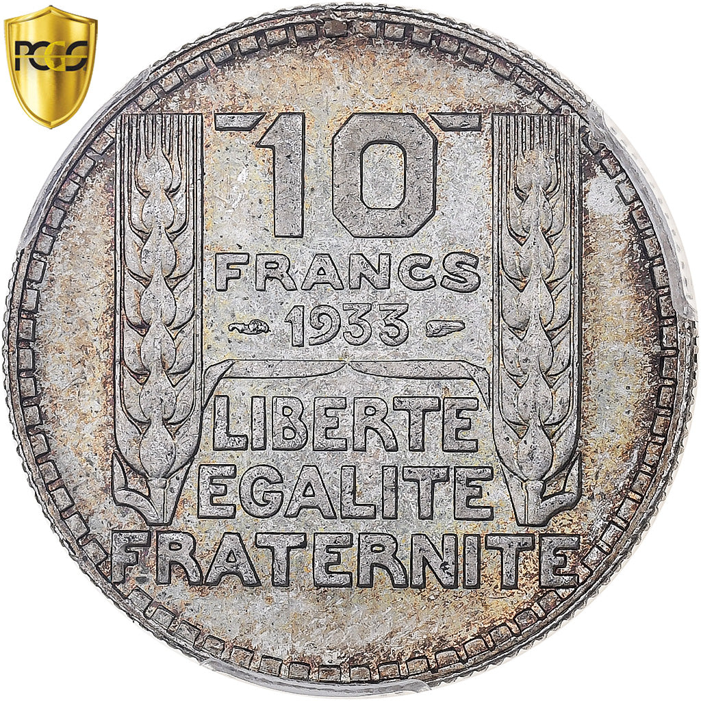Coin, France, Turin, 10 Francs, 1933, Paris, PCGS, MS65, MS(65-70), Silver