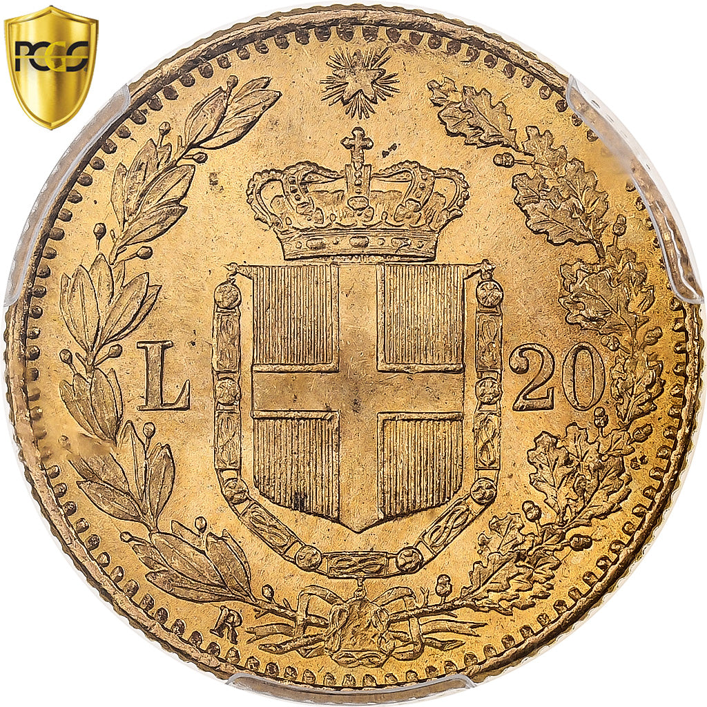 Italy, Umberto I, 20 Lire, 1881, Rome, Gold, PCGS, MS64, KM:21