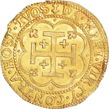 Duché de Lorraine, Charles III, 1/2 Pistole, 1587, Nancy, Or, TTB+, Flon:118