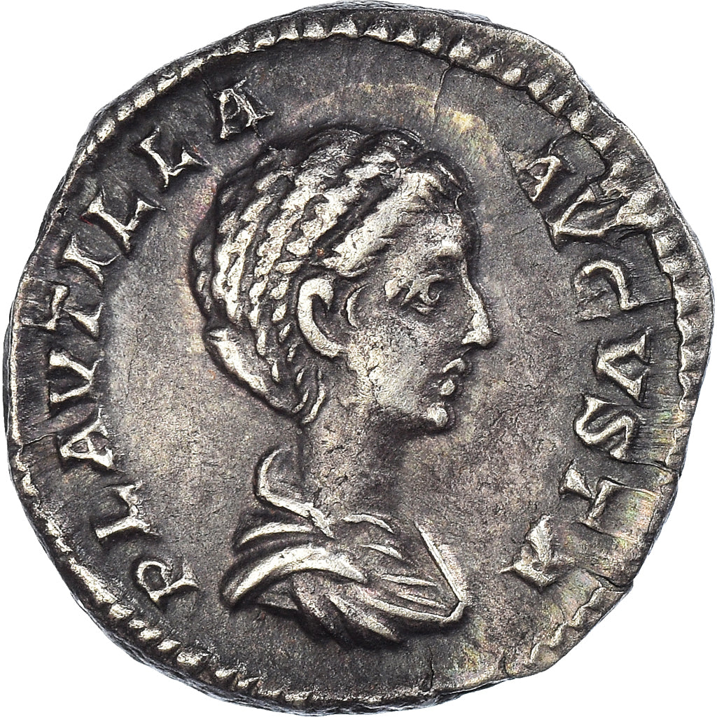Coin, Ancient Rome, Roman Empire (27 BC – AD 476), Plautilla, Denarius, 202