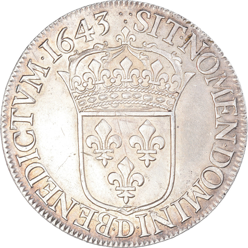 Francia, Louis XIII, Écu de 60 Sols, 2ème poinçon de Warin, 1643, Lyon