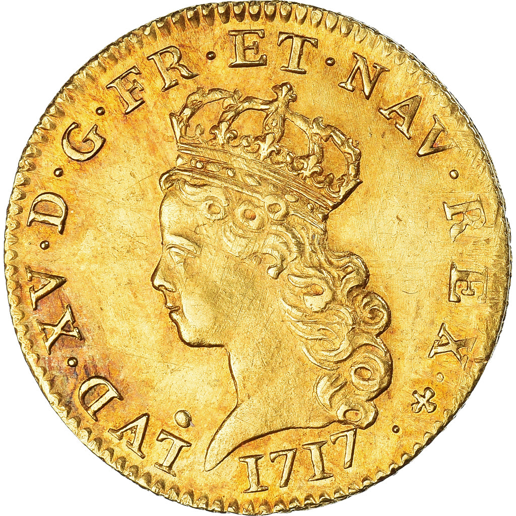 Frankrijk, Louis XV, 1/2 louis d'or de Noailles, 1717, Paris, Goud, PR+
