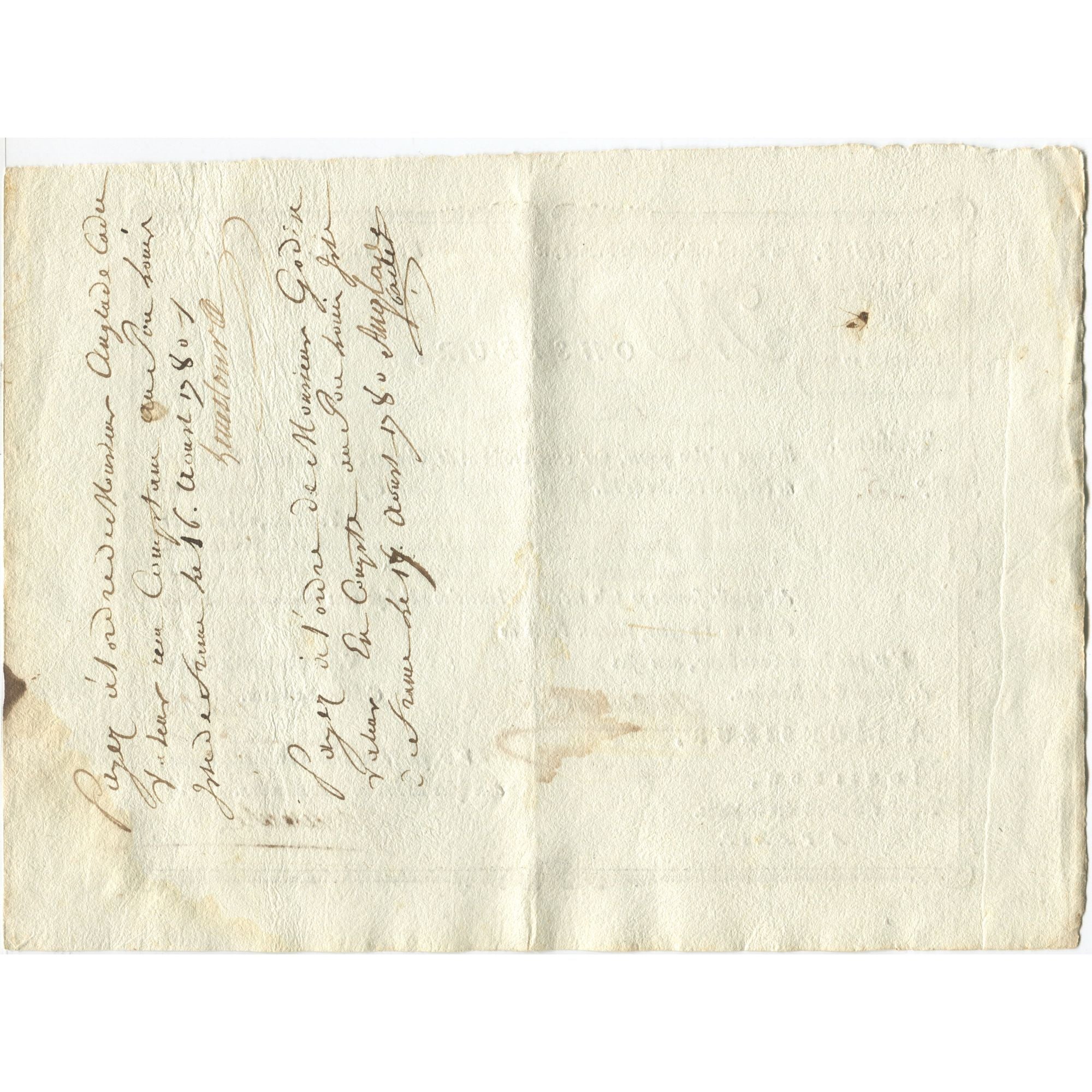 France, Traite, Colonies, Isle de France, 3000 Livres, L'Orient, 1780, AU(50-53)