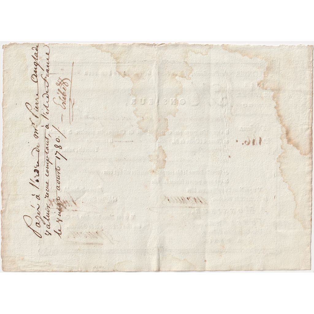 France, Traite, Colonies, Isle de France, 3000 Livres, 1780-03-31, EF(40-45)