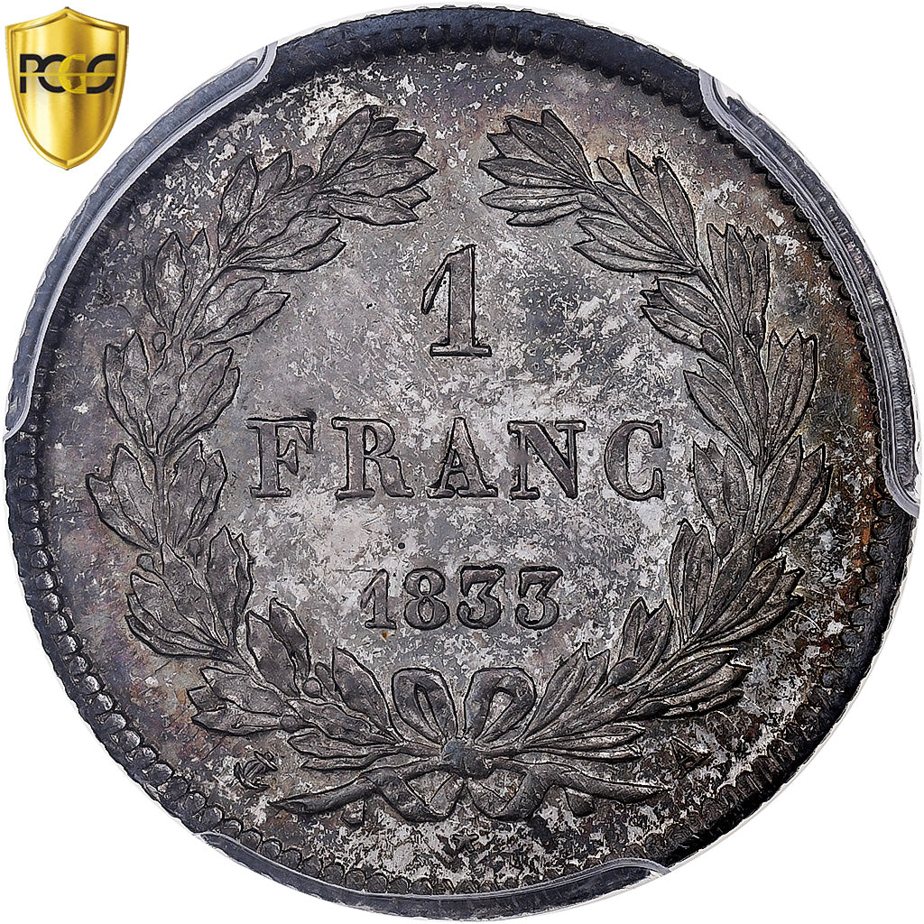 France, Louis-Philippe, Franc, 1833, Paris, Collection Idéale, TOP POP, Argent