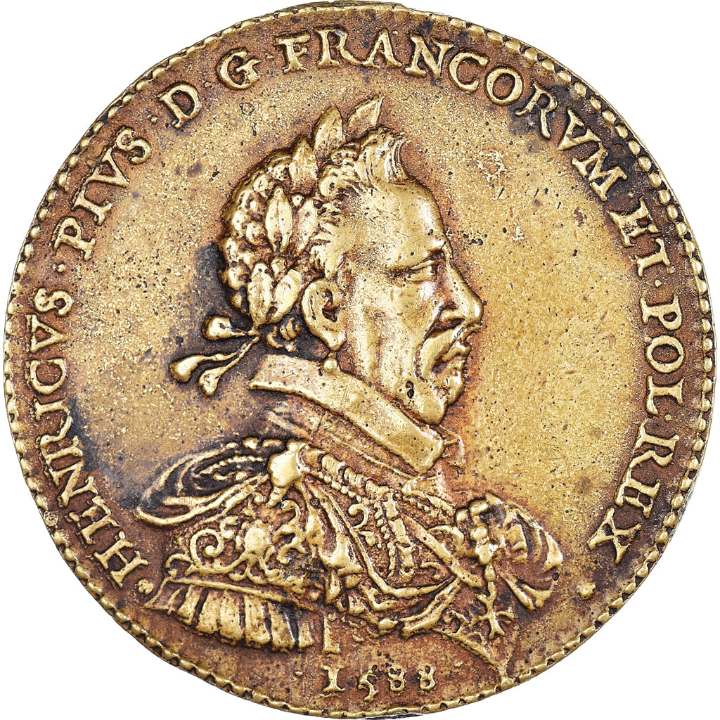 France, Médaille, Henri III, Édit d'Union de 1588, 1588, Bronze, Fonte