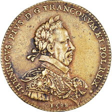 France, Médaille, Henri III, Édit d'Union de 1588, 1588, Bronze, Fonte