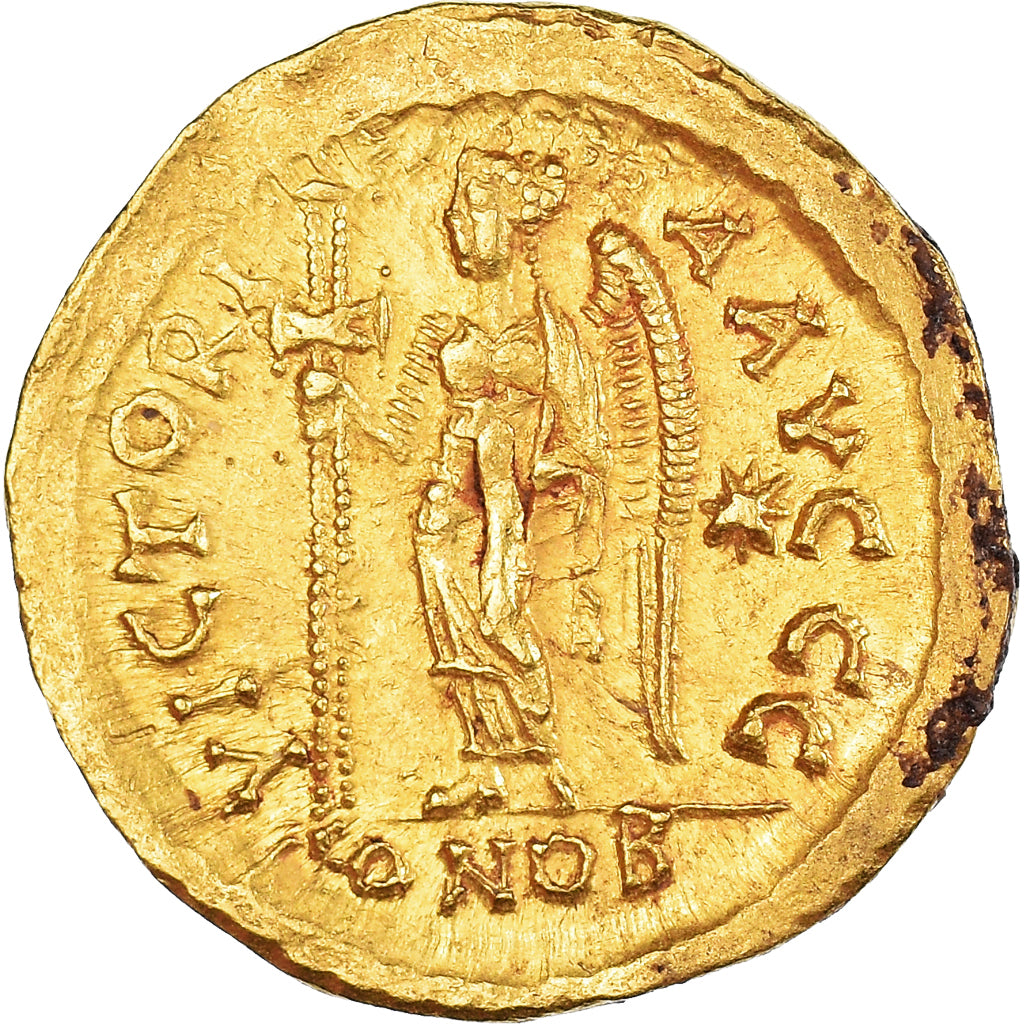Basiliscus, Solidus, 475-476, Constantinople, Gold, AU(55-58), RIC:1003