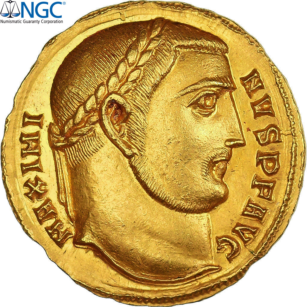Maximin II Daia, Aureus, 311-313, Antioche, Extrêmement rare, Or, NGC, MS★