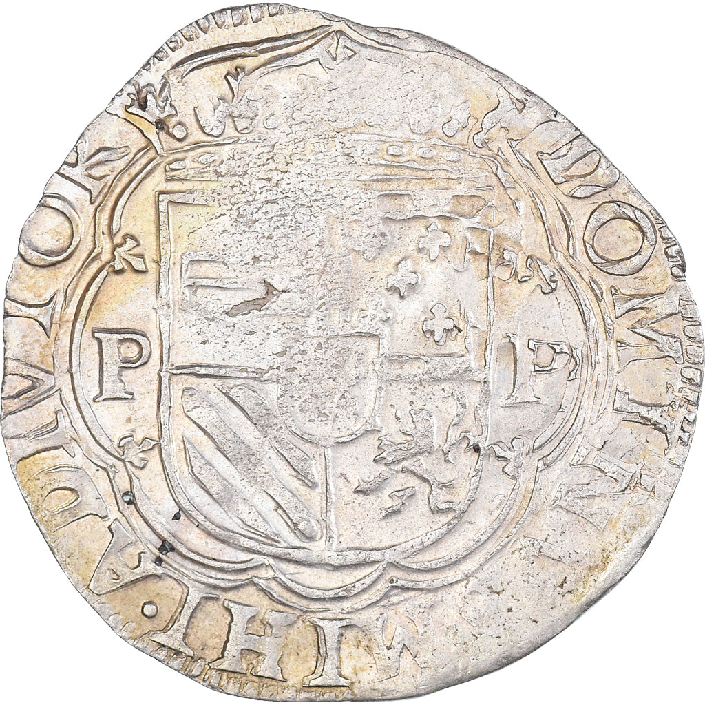 Paesi Bassi Spagnoli, Philip II, 4 Patards, 1593, Tournai, Biglione, BB