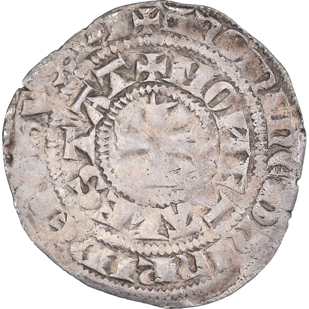 Coin, LIEGE, Hugues de Chalon, 1/2 Gros à l'Aigle, c. 1297, Statte, VF(30-35)