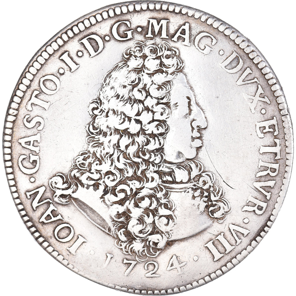 Grand Duchy of Tuscany, Giovanni Gastone, Tollero, 1724, Livorno, Silver
