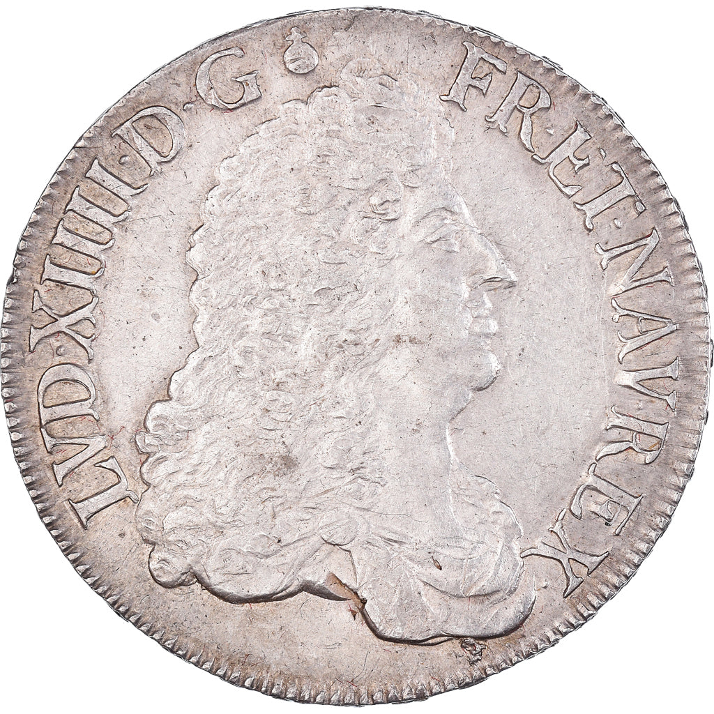 Francia, Louis XIV, Ecu au buste drapé à l'antique, 1689, Lyon, Plata, MBC+