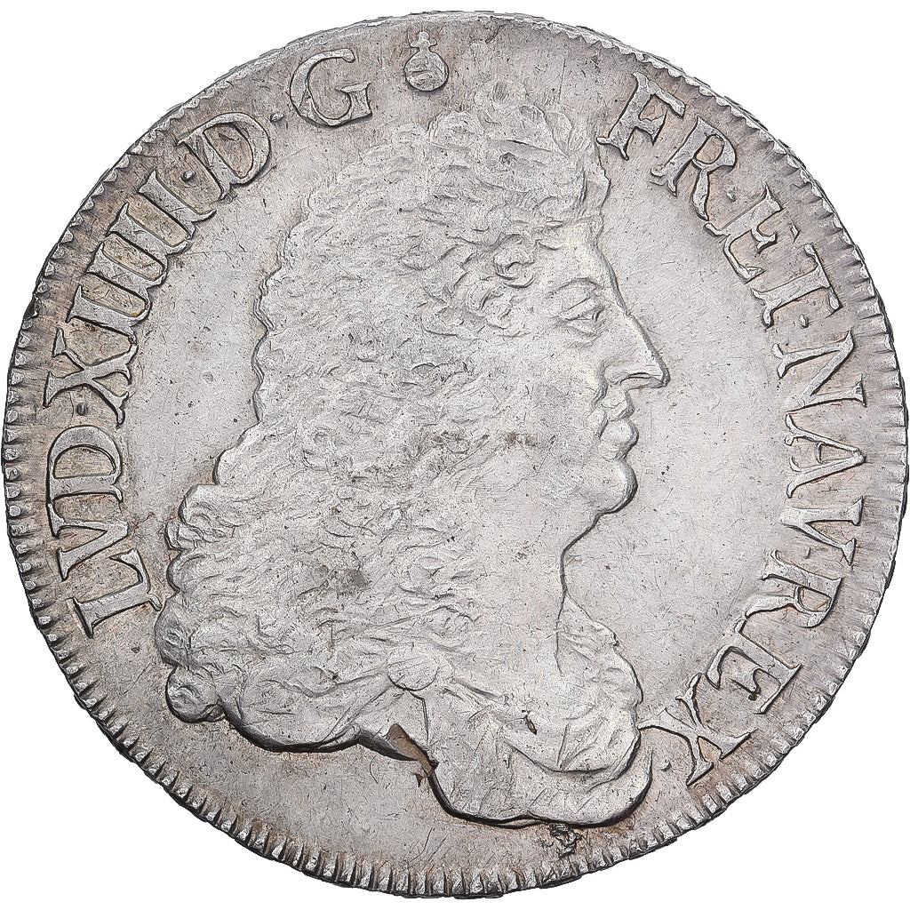 Francia, Louis XIV, Ecu au buste drapé à l'antique, 1689, Lyon, Argento, BB+